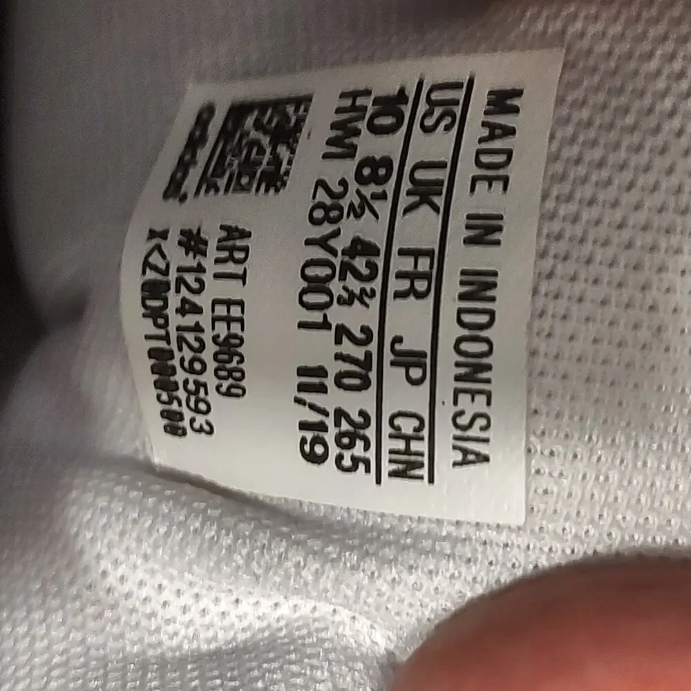 Adidas White An Silver Sneakers Size 10 EE9689